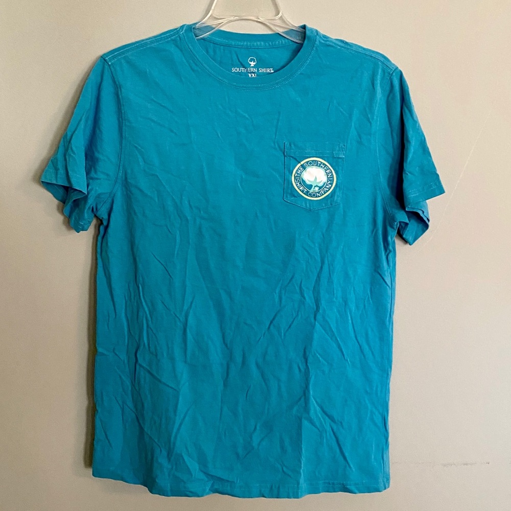 YXL teal Southern Shirt Co tee
